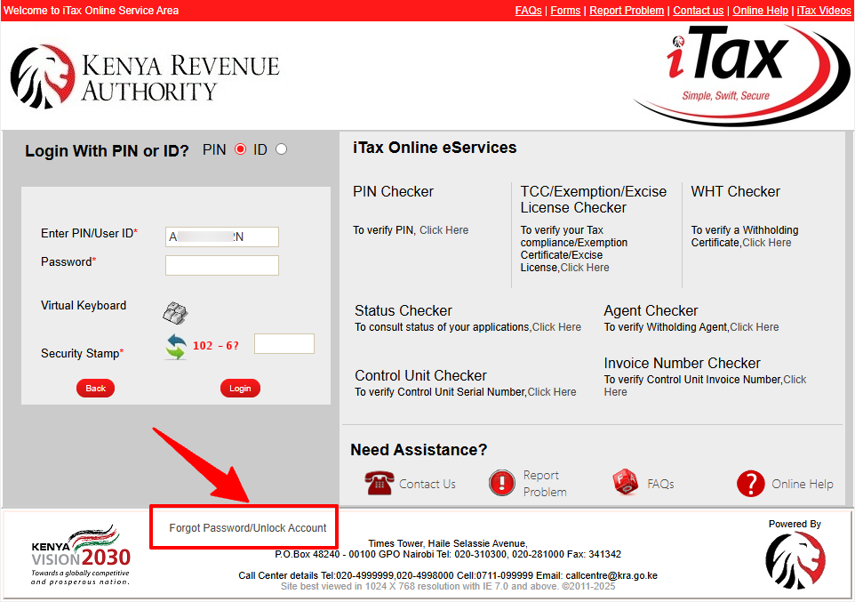 click on forgot password
