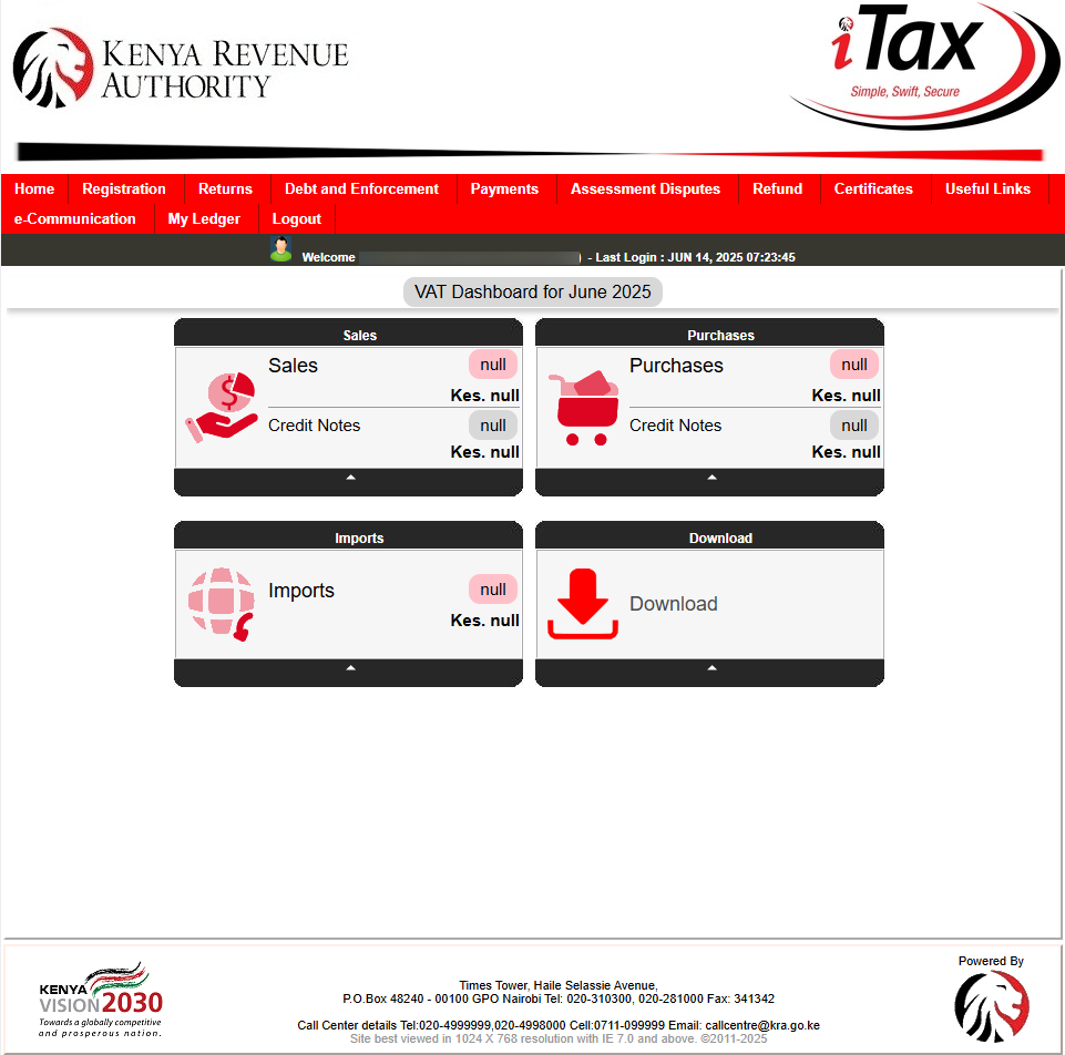 itax account dashboard