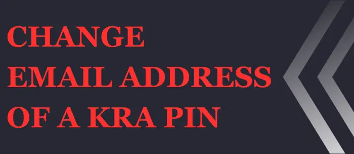 Change Email Address of a KRA PIN