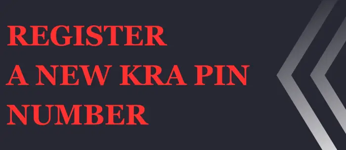 register a new kra pin number