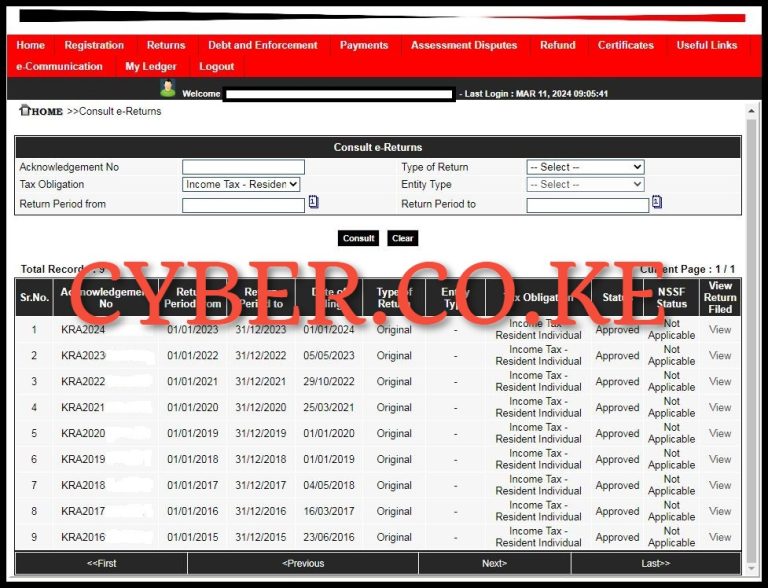 Step-by-Step Process of Viewing Filed KRA Returns on iTax